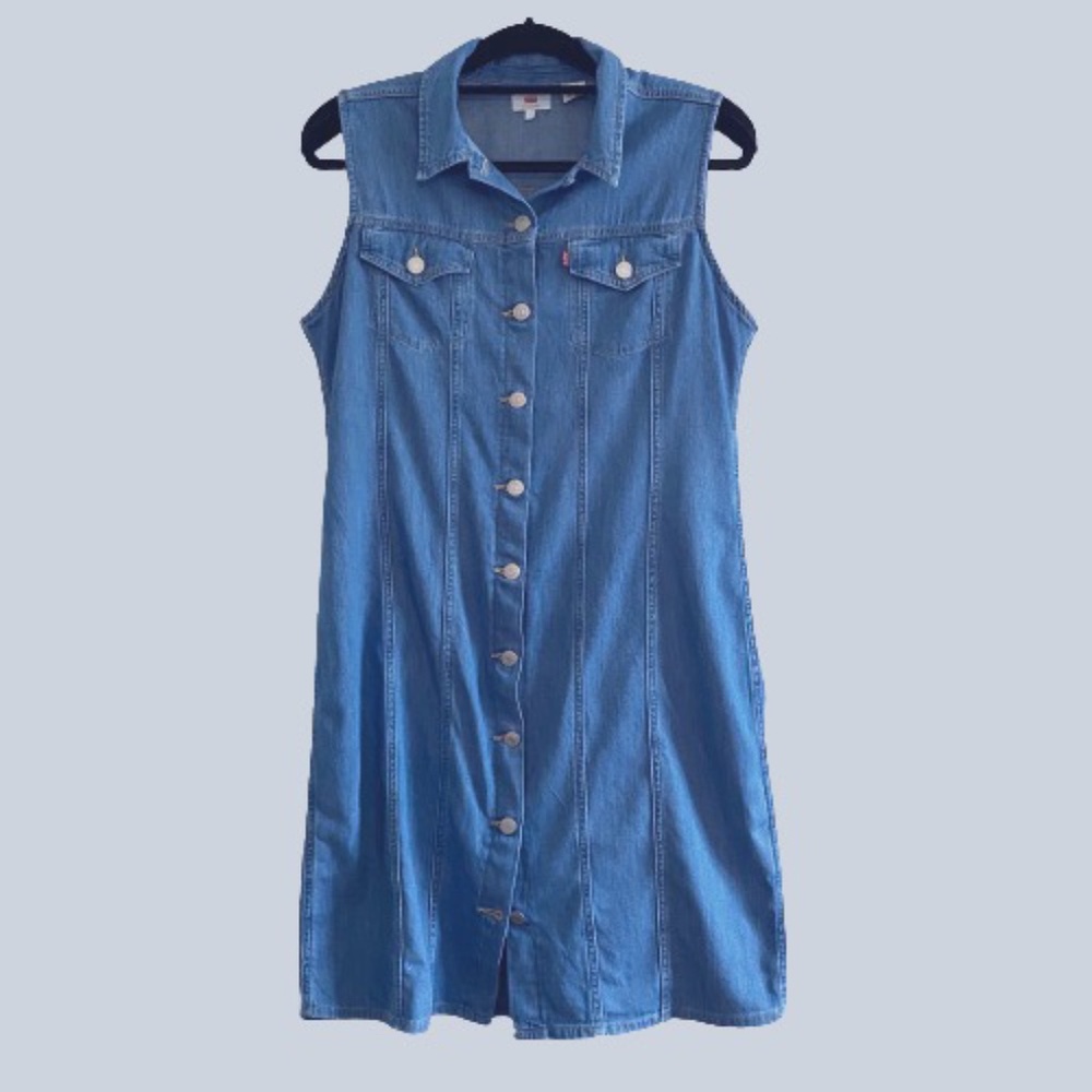 Levi's Aubrey Sleeveless Denim Button Front Dress